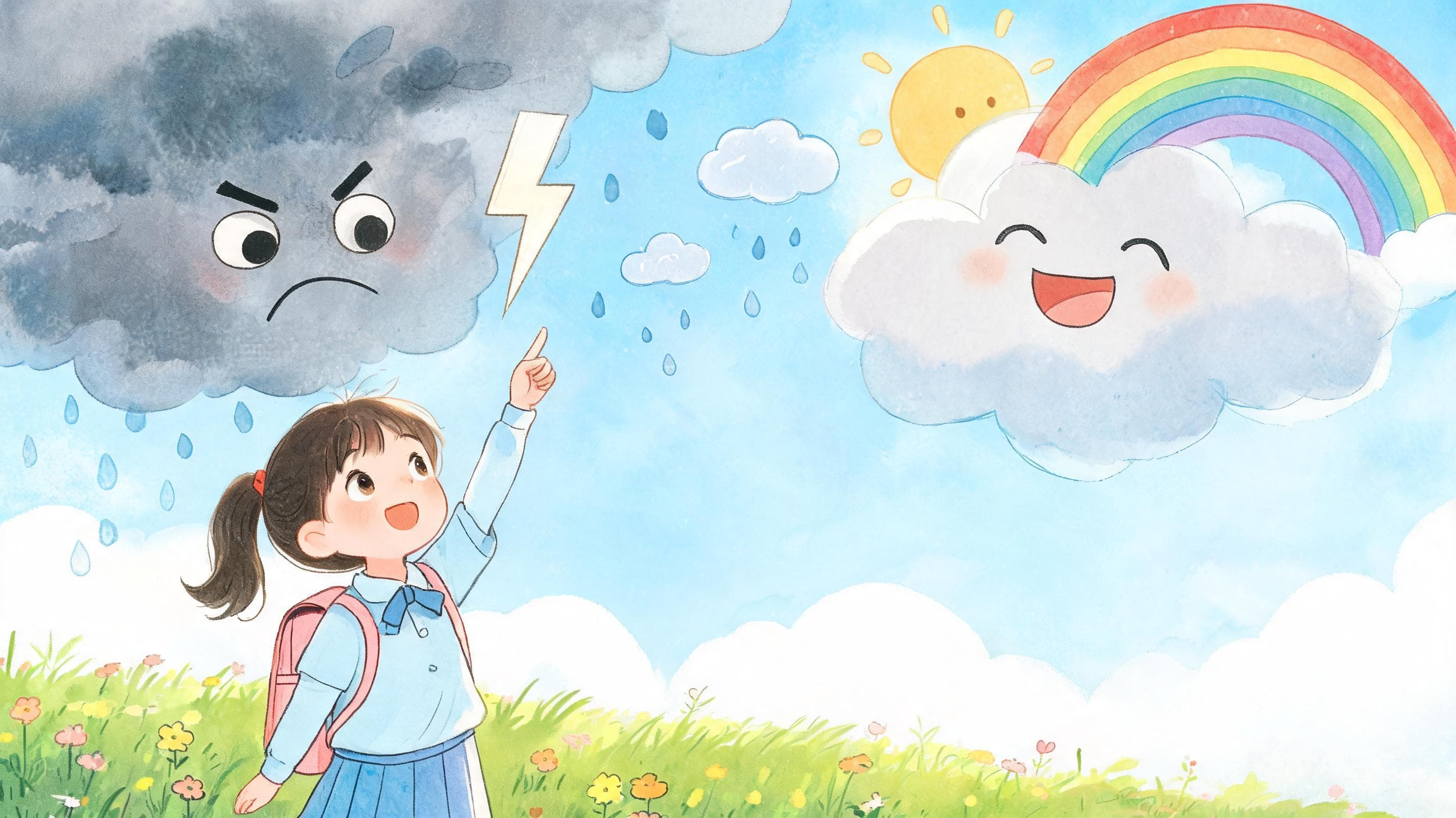 读懂天空的表情主视觉——蚂蚁搬家燕子低飞，天空的"表情"里全是预报——读懂它们，你就是小小气象员。