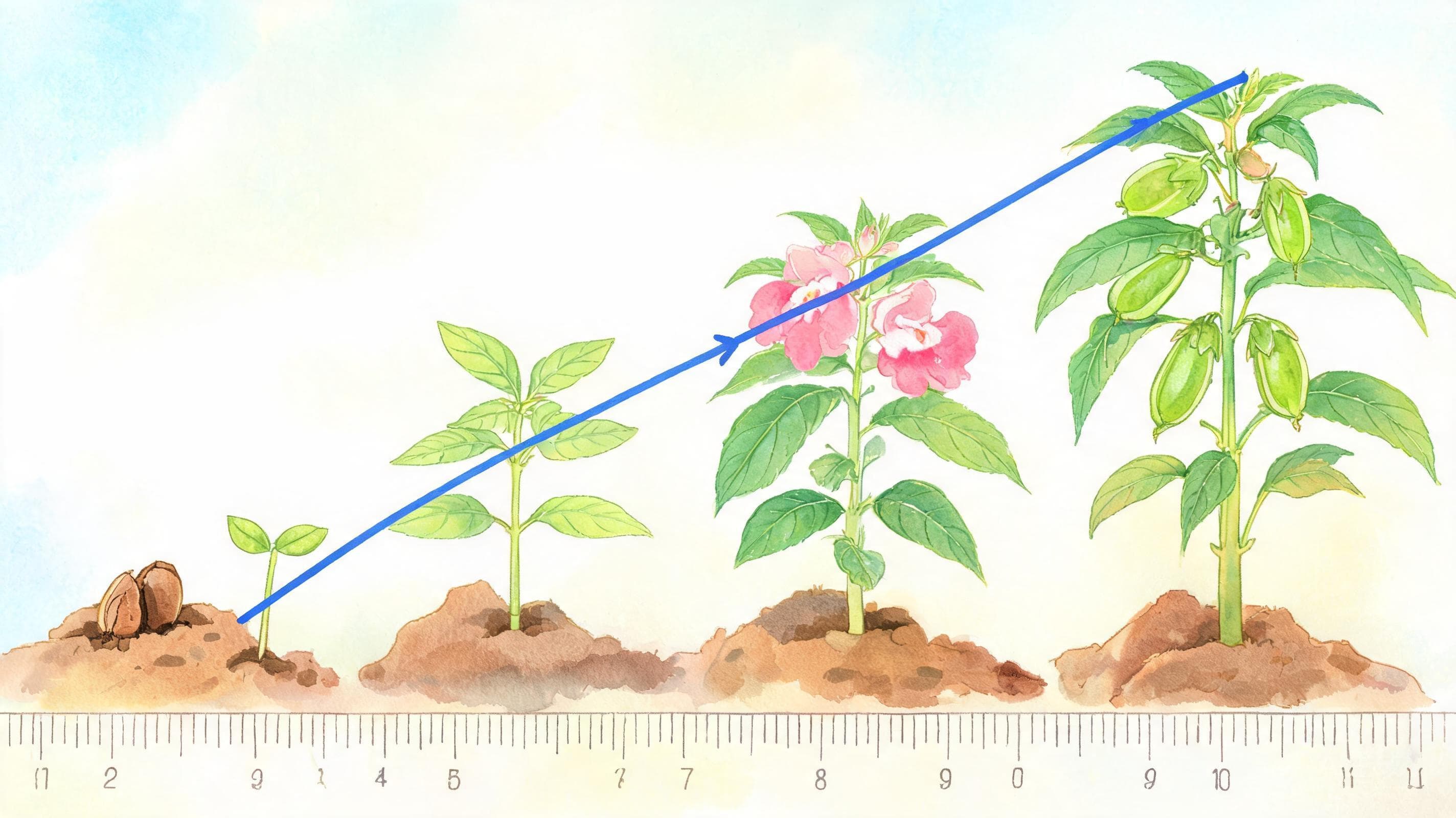 凤仙花的百日主视觉——一颗种子交给你,100 天后交还一包种子——凤仙花的百日,是一部你亲手拍摄的植物一生纪录片。