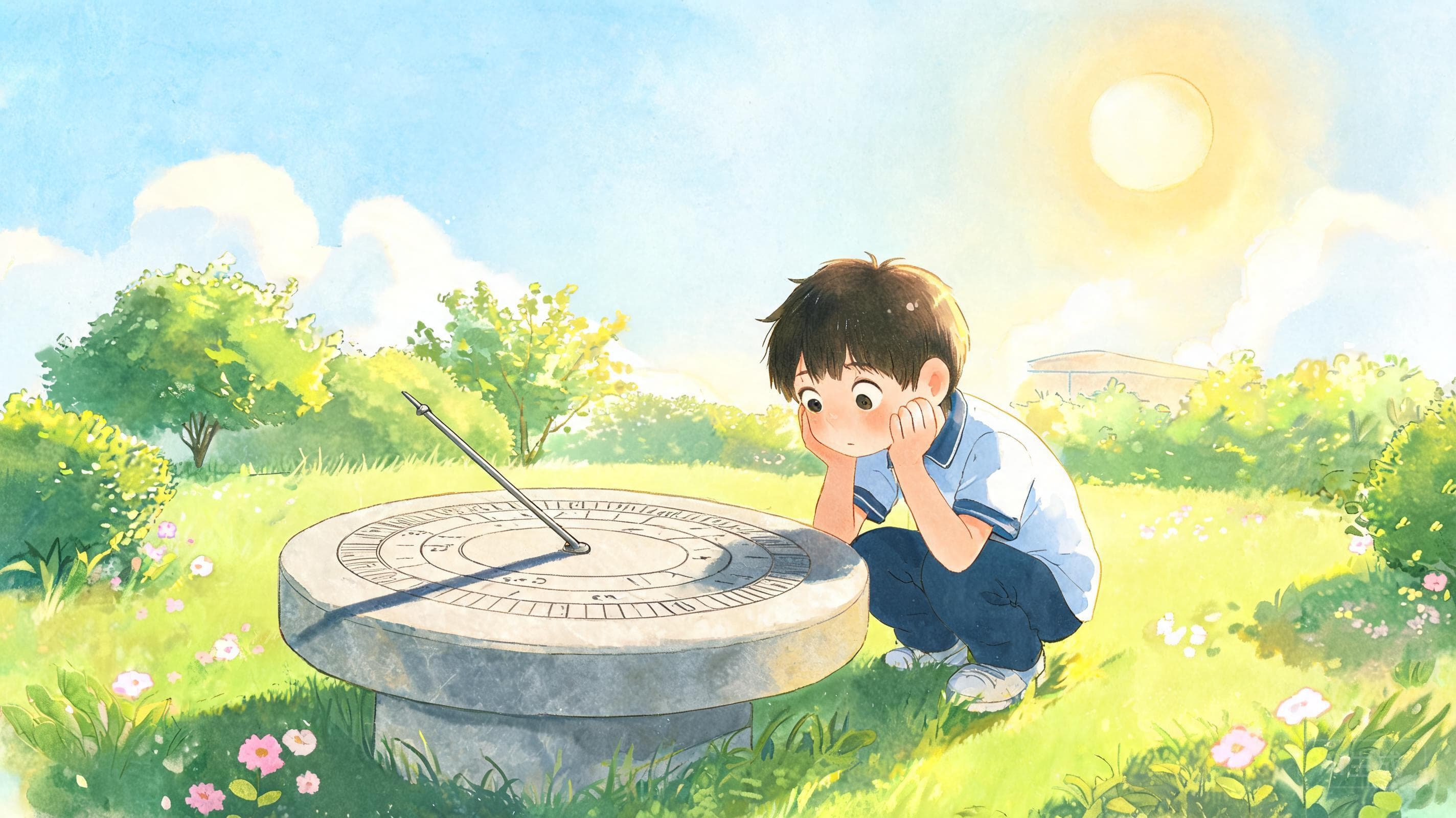 太阳的时钟主视觉——古人没有手表,靠什么知道时间?一根杆子的影子,就是太阳挂在天上的时钟。